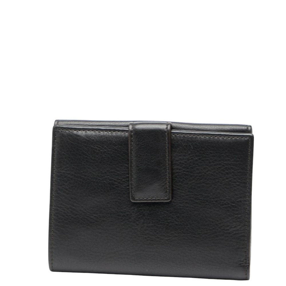 Salvatore Ferragamo Gancini Bi Leather Wallet Black fold Black
